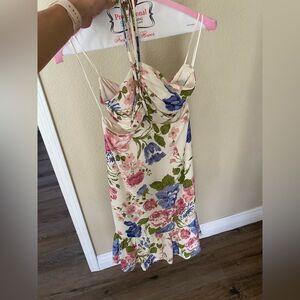 Reformation Riya Cutout Floral Print Midi Dress Sz 0